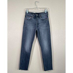 Levi's Jeans Women's Premium 501 S Skinny Button Fly Dark Wash